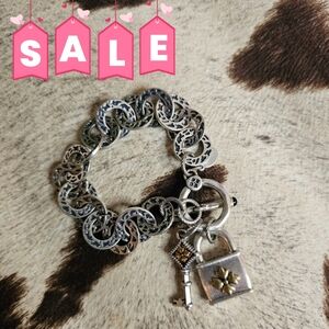 Patricia Nash Silver Bracelet with Gold Accents